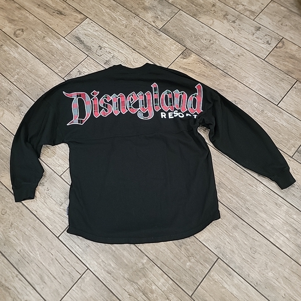 Disney Parks Disneyland, Plaid Holiday Christmas Spirit Jersey Black Shirt S